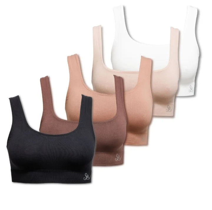 Seamfree 5 Pack Crop Tops - Tonal